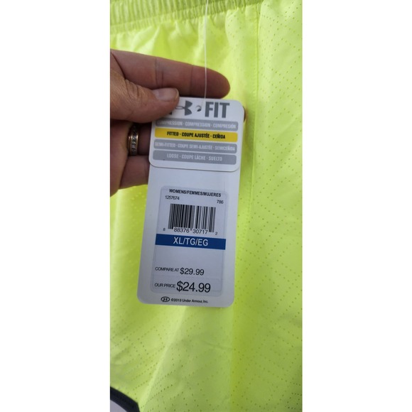 NWT New Under Armour SEE ME GO 3" Under Armour Shorts Size XL Green‎ Neon - Picture 9 of 9